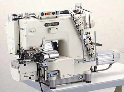 Kansai Special FBX1104PA-2WAC 4-х игольная поясная машина с двойным пропуском стежка и обрезкой края